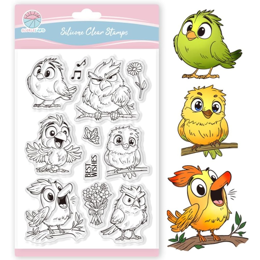 Прозрачные штампы с забавными  – обзор и цена Clear Silicone Stamps For Card Making