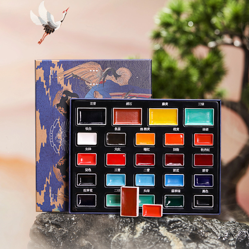24-цветный набор однотонных пи – обзор и цена Watercolor Paint Set Solid Pigment