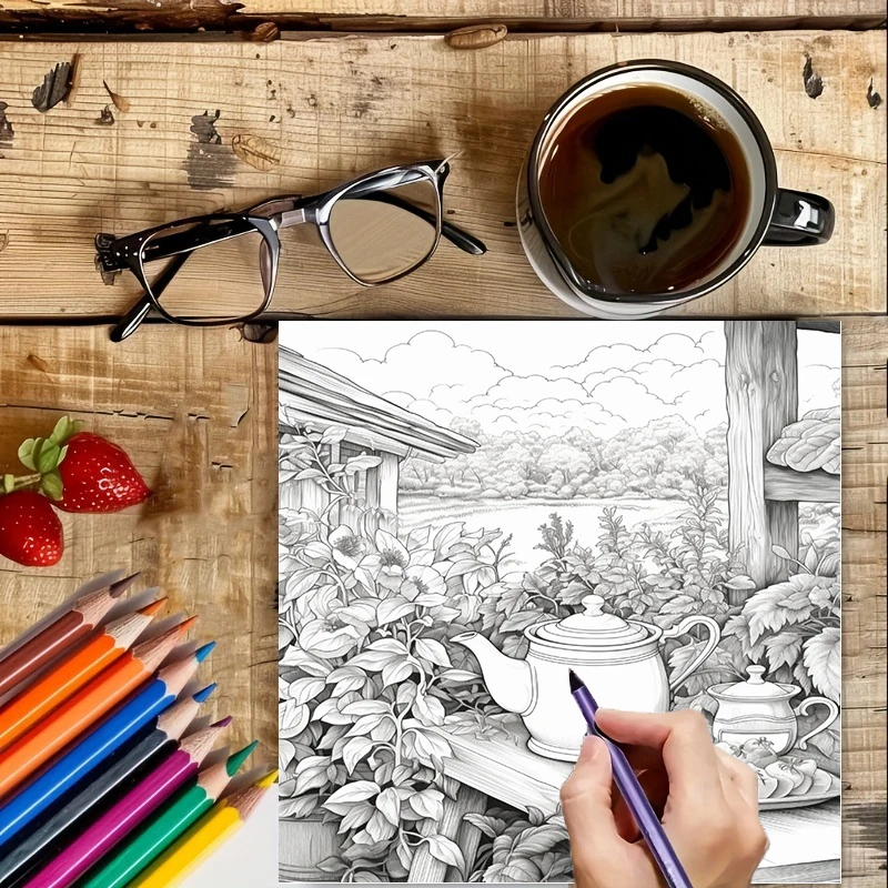 Книжка-раскраска «Чай в садах» – обзор и цена Painting Supplies