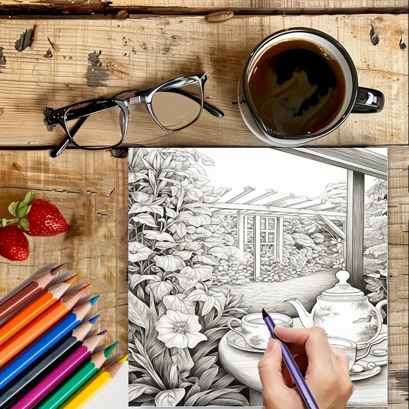 Книжка-раскраска «Чай в садах» – обзор и цена Painting Supplies